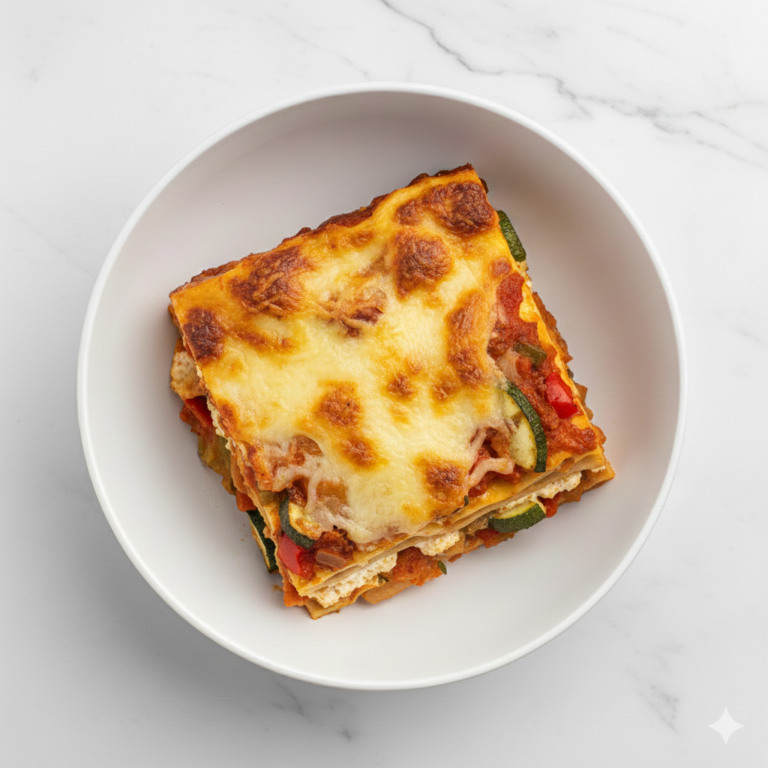 Une lasagne végétarienne aux légumes grillés et sauce tomate